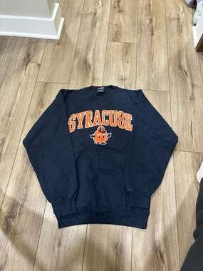 Vintage SOFFE Syracuse Otto the Orange Navy Blue Crewneck Sweatshirt Size Small